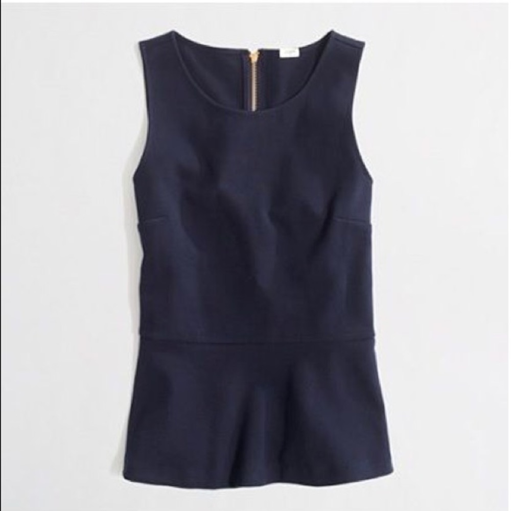J. Crew navy blue peplum top!