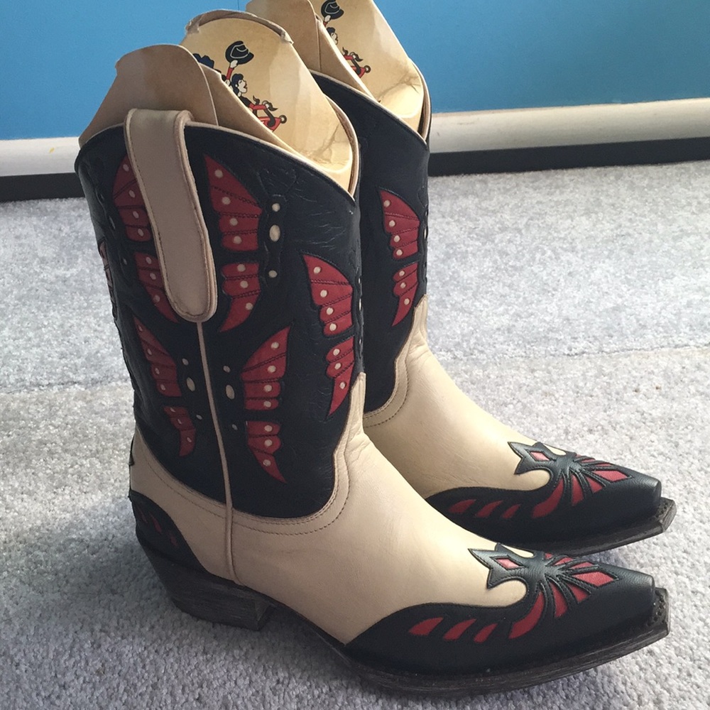 Yippee Ki Yay Old Gringo Butterfly cowgirl boots