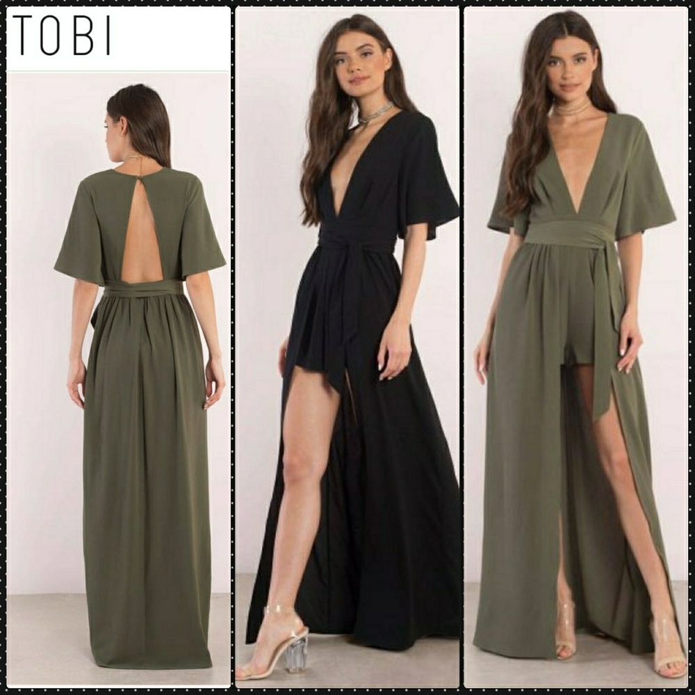 TOBI Plunging Romper Dress Mix