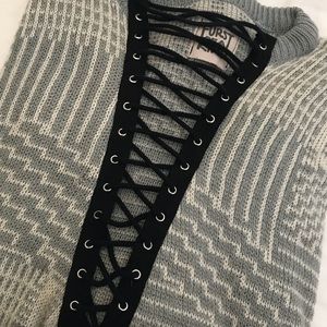 LF Oversized Vintage Lace Up Sweater