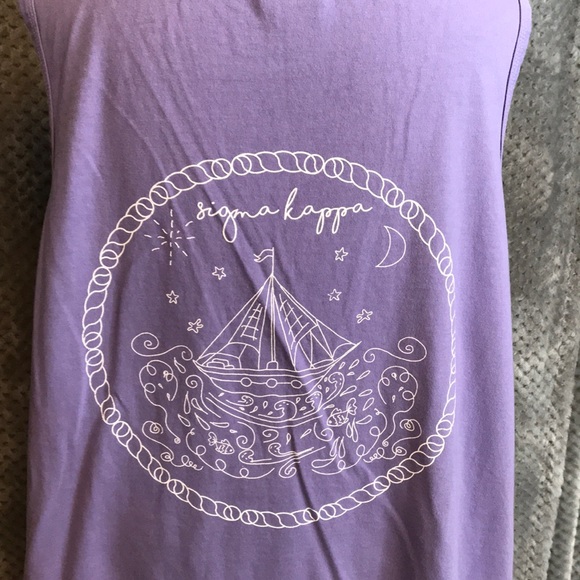 Tops - Sigma kappa lavender sailboat tank. Nautical