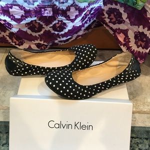 Calvin Klein slip on flats polkadot sz 9.5