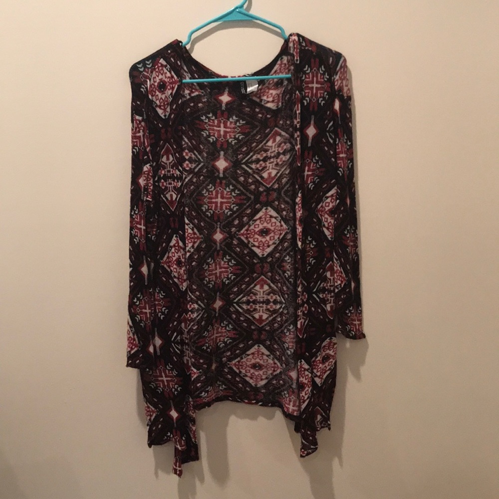 H&M red and black cardigan