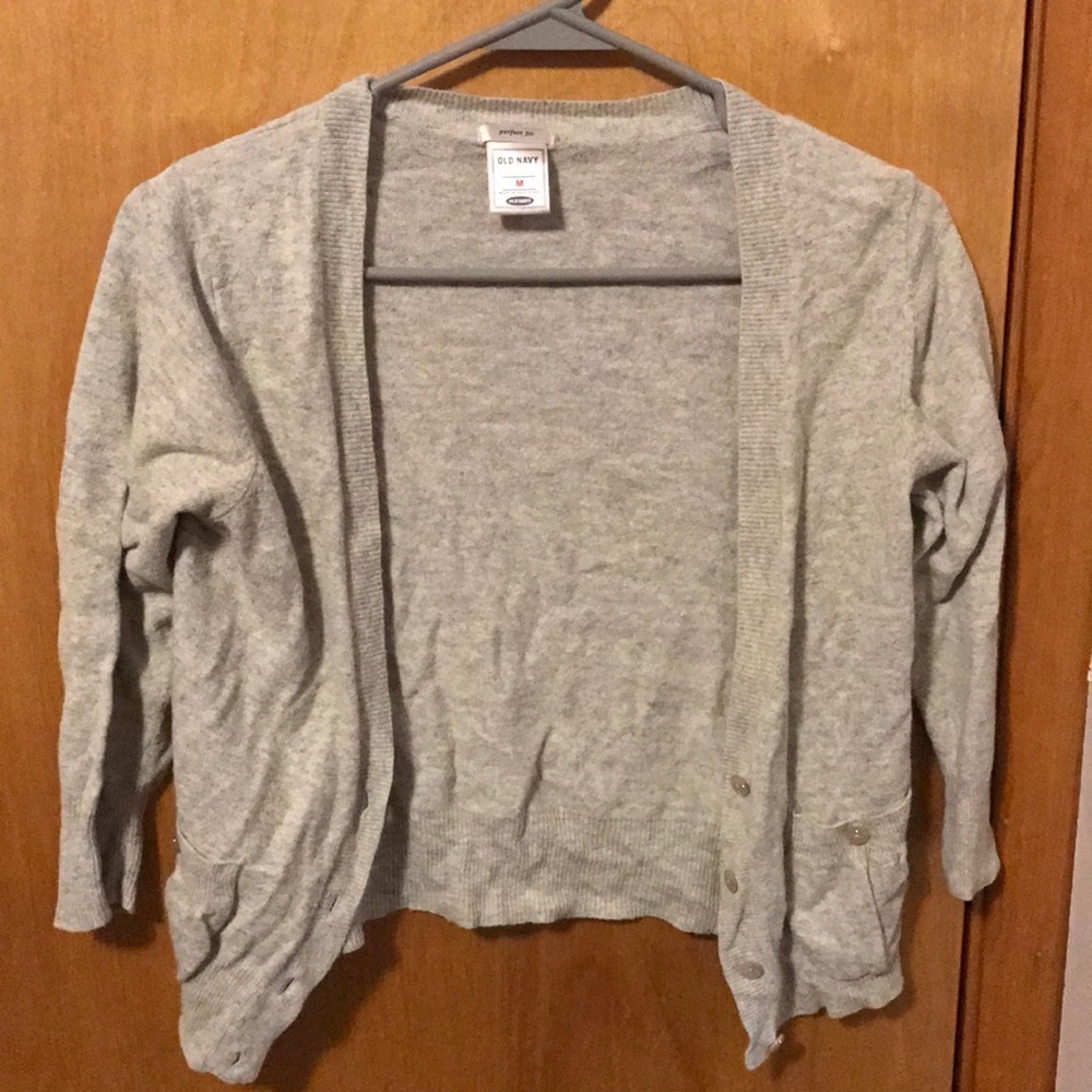 Old Navy Gray Cropped Cardigan