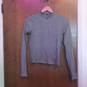 Forever 21 Striped Mock Turtleneck