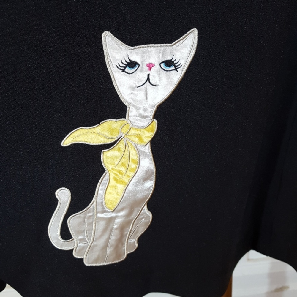 Vintage Inspired Modcloth Black Cat Fulle Skirt