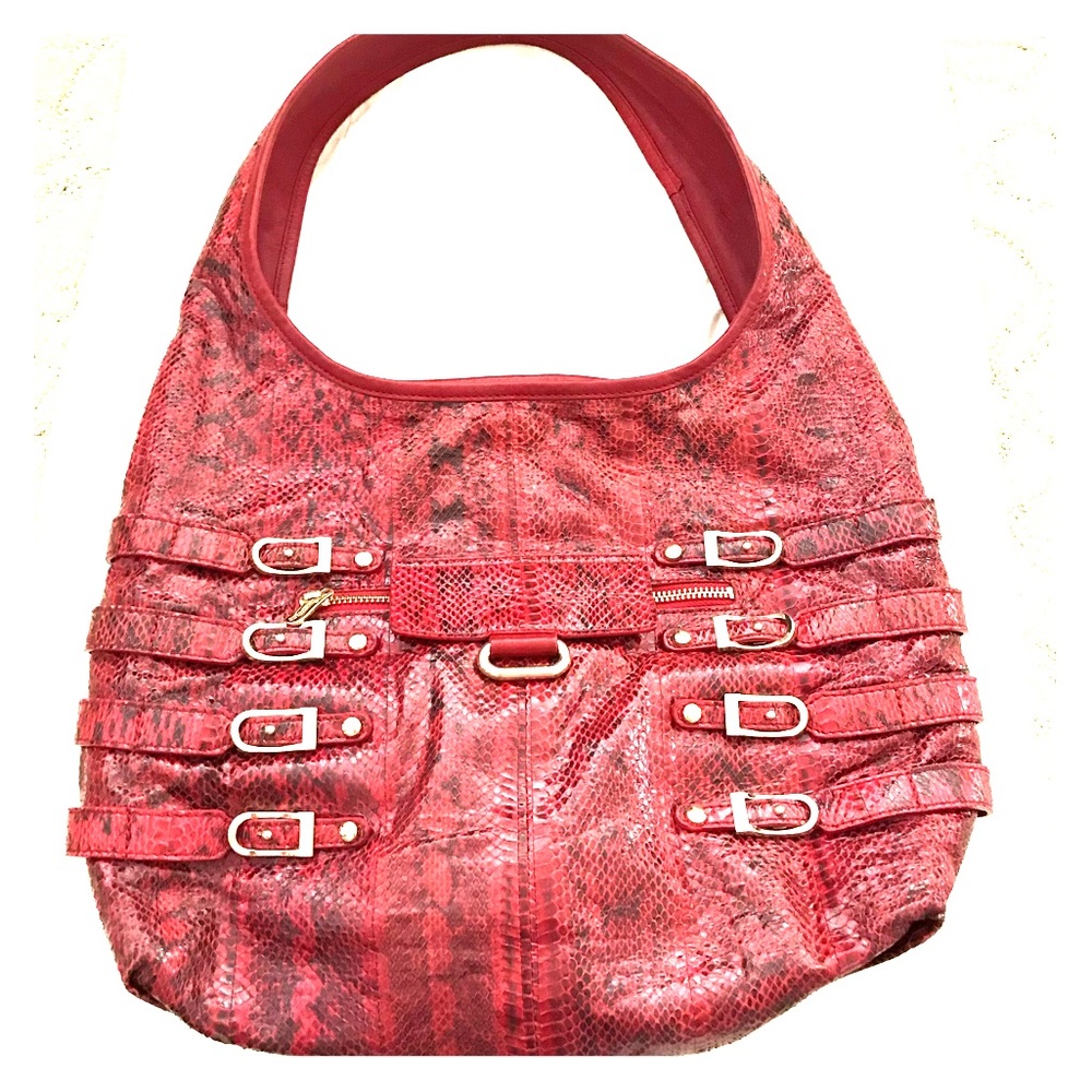 Jimmy Choo Snakeskin Bardia Handbag