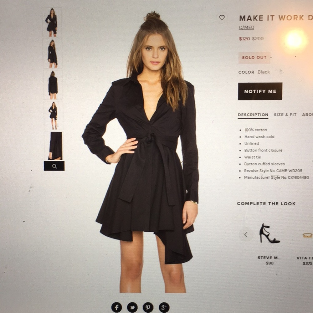 C/MEO Black dress. Size small