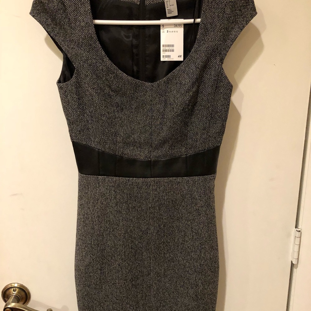 Gray and black dress