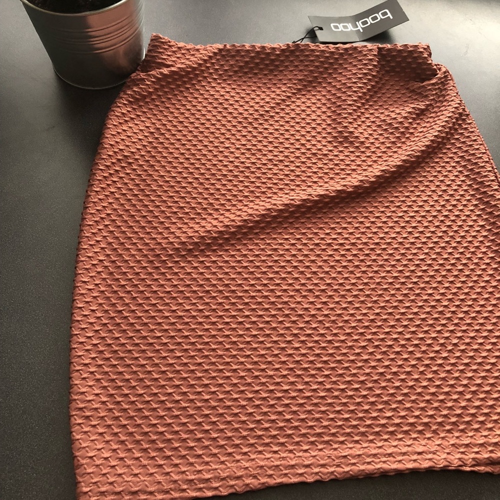 Textured Mini Skirt—Rose Colored