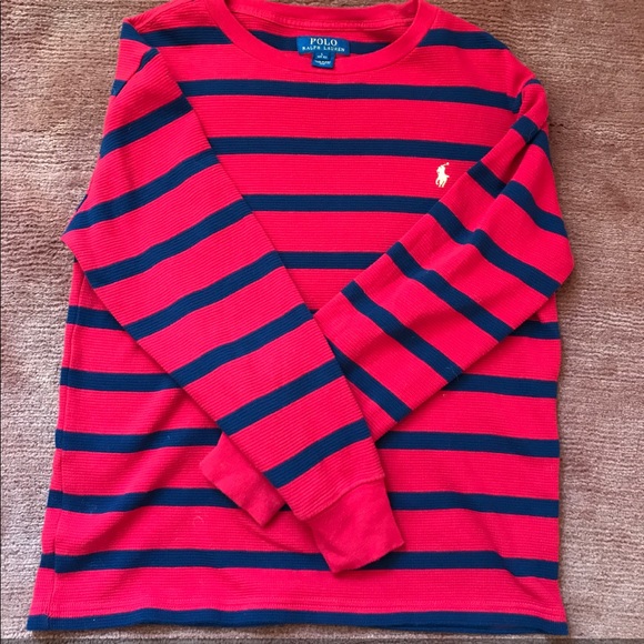 Polo by Ralph Lauren Striped Red Long Sleeve - Picture 1 of 5