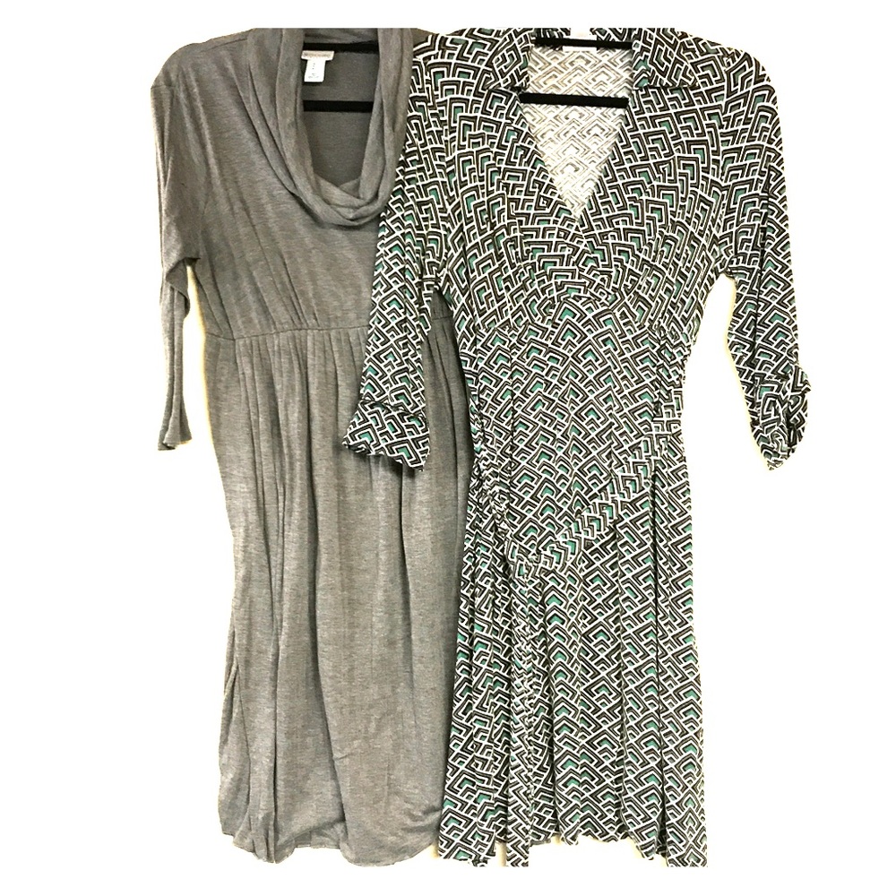 Maternity stretch dresses-Motherhood L & XL