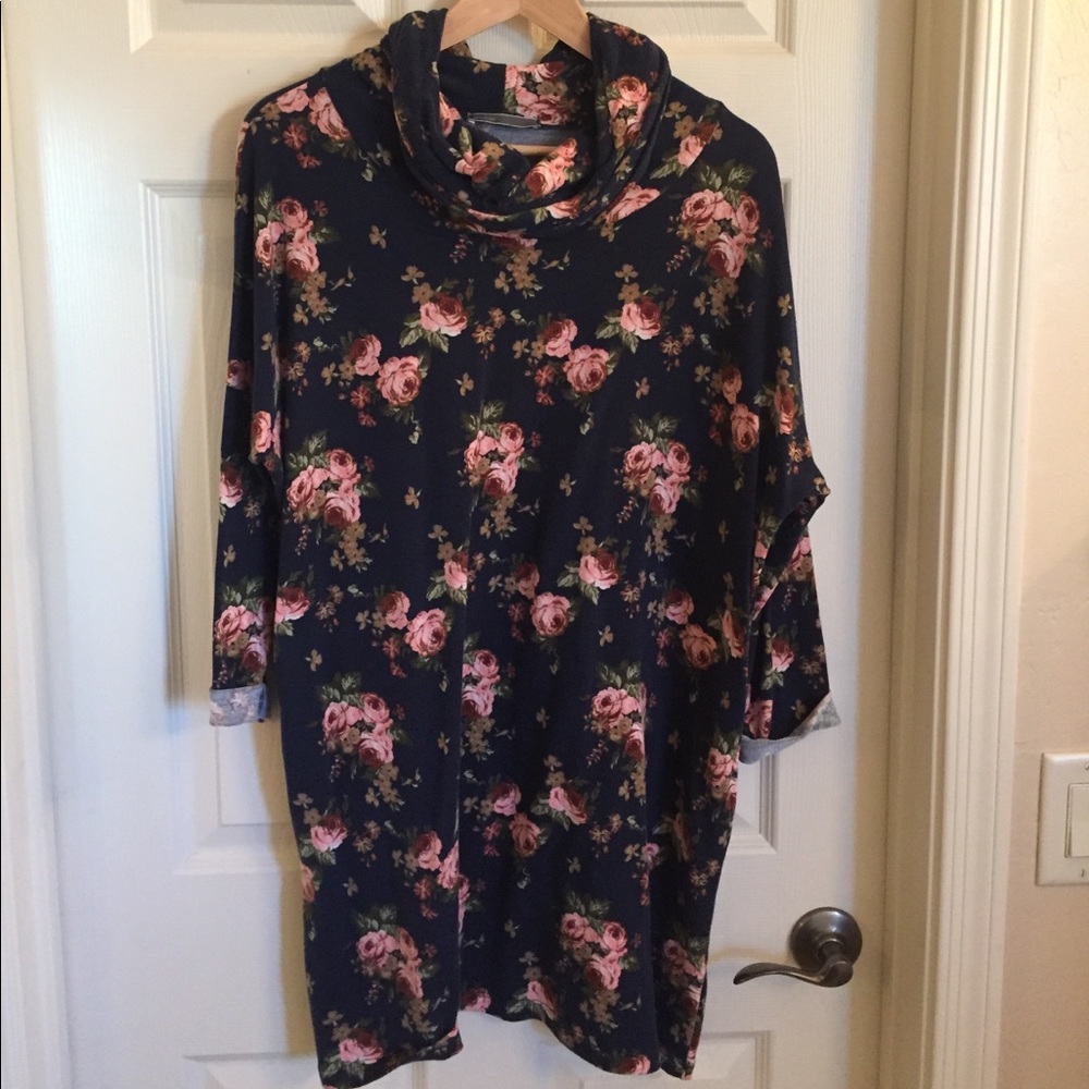 Oversized cowl neck dress