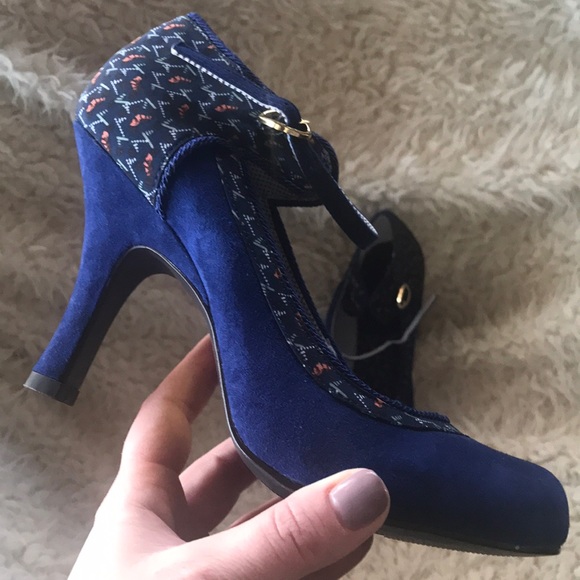 Ruby Shoo - Blue Suede Heels - Picture 2 of 3