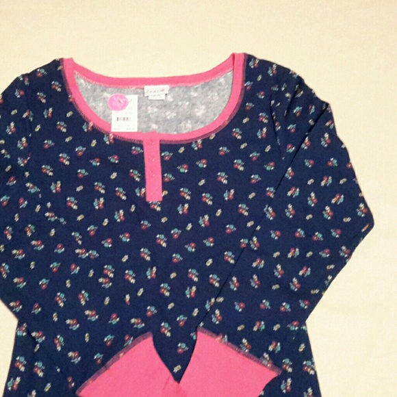 NWT Navy Floral Thermal Pajamas (I11-18-1) - Picture 5 of 8