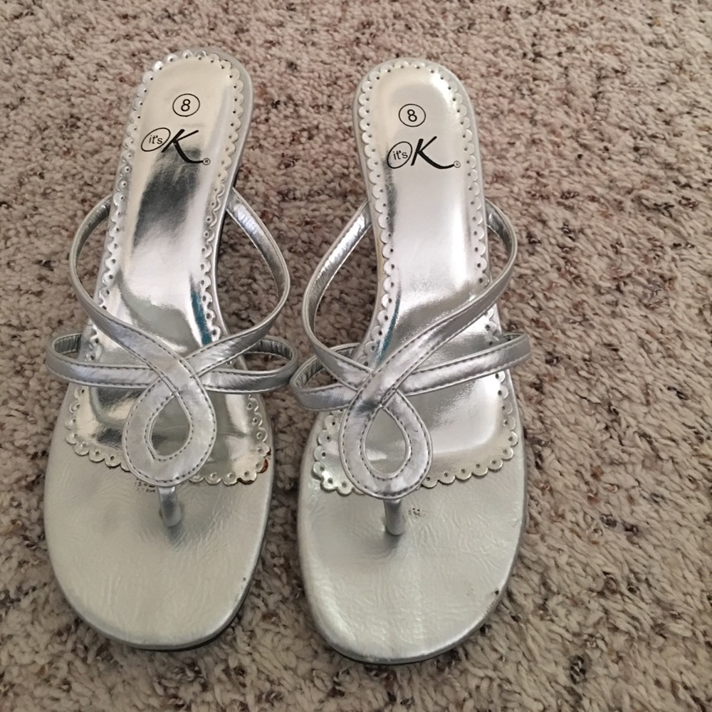 Silver dress sandals