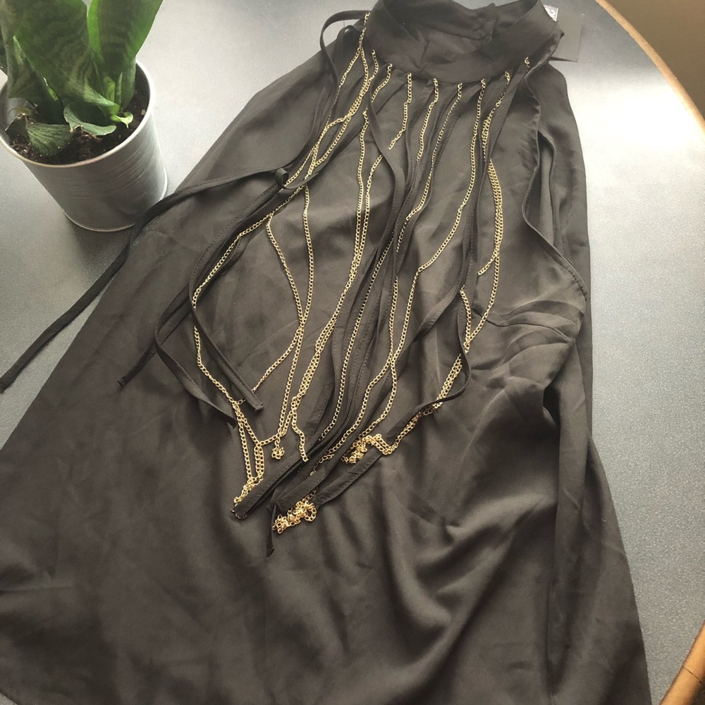 Party Halter Top with Gold Accents