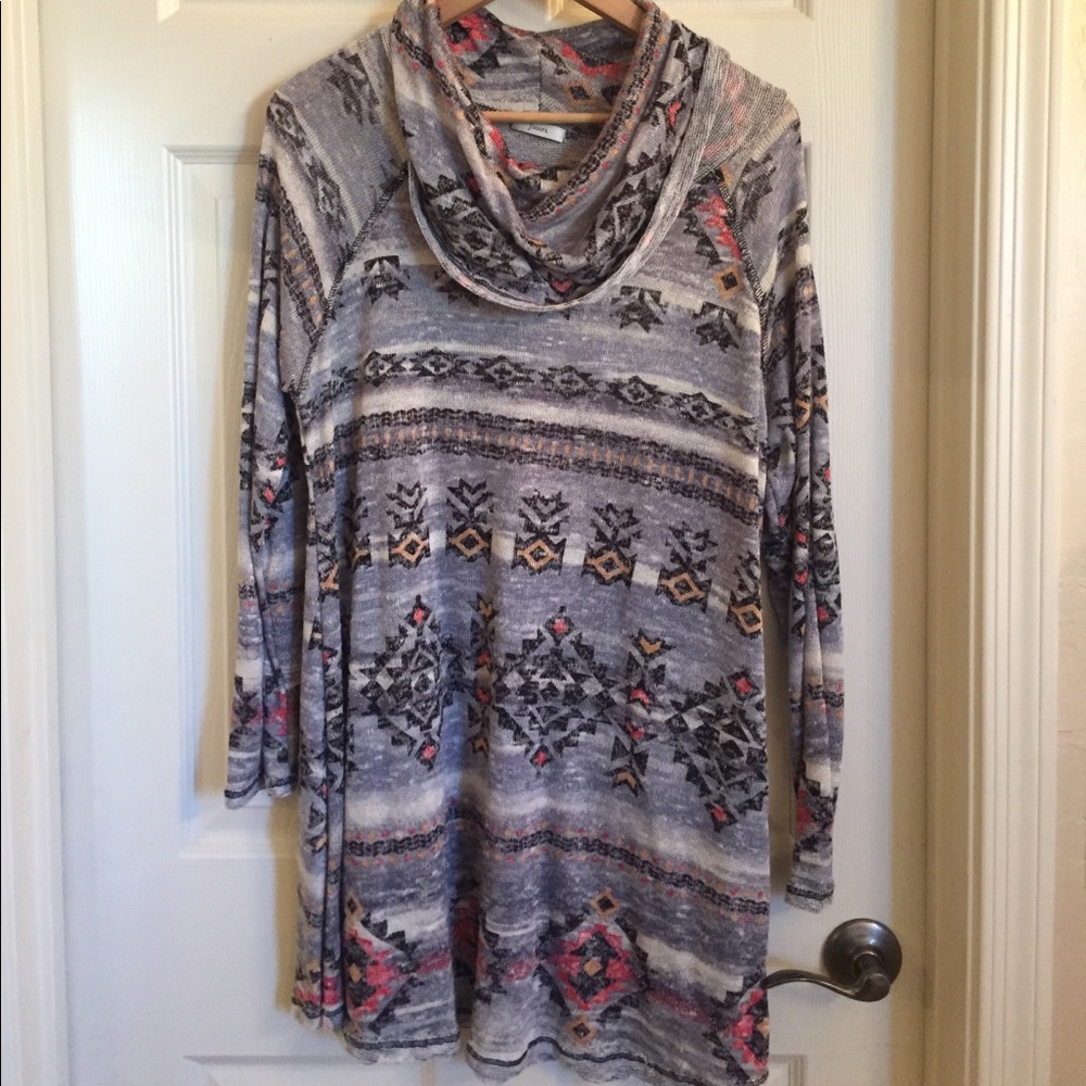 Long sleeve cowl neck tunic/dress