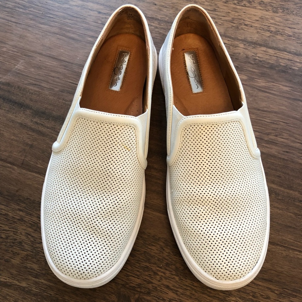 Final price drop! Halogen white leather slip-ons