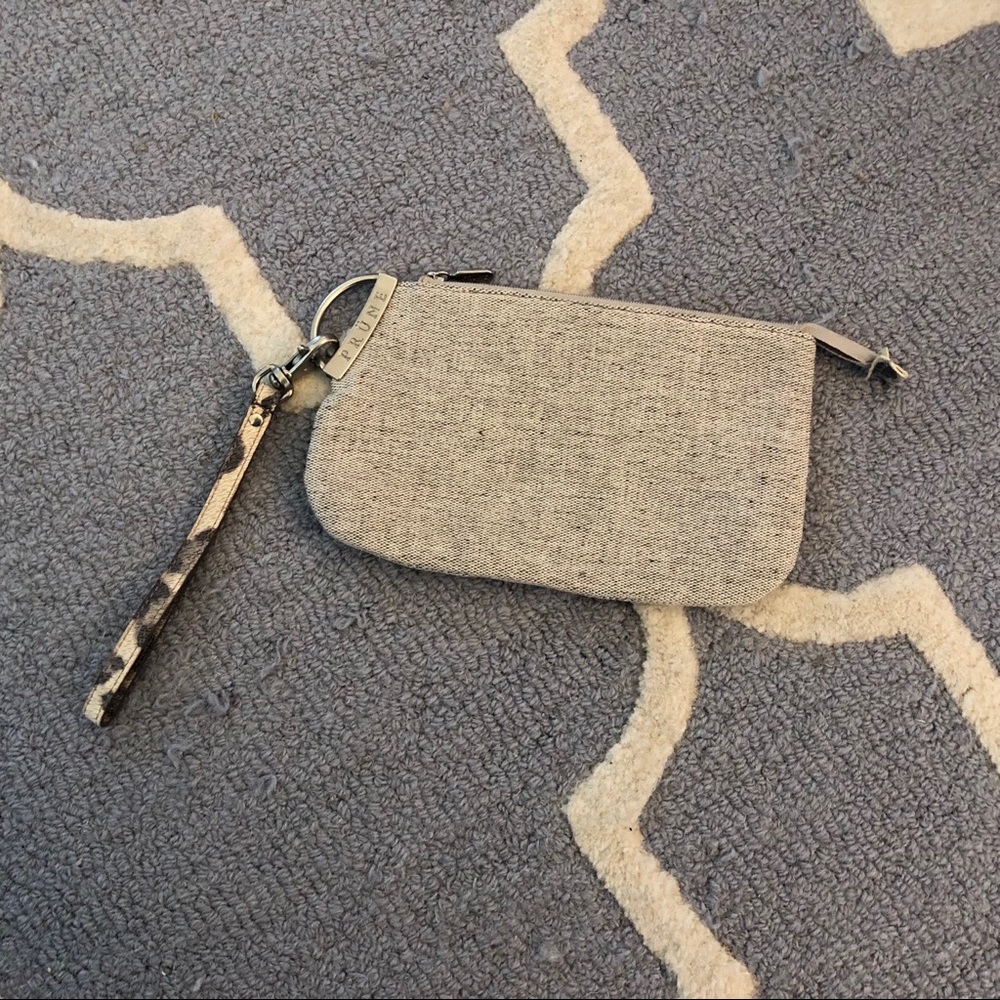 EUC - Prune linen wristlet