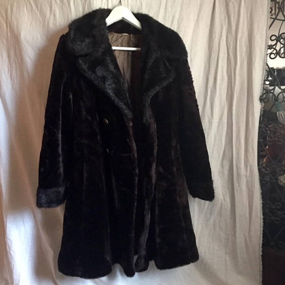 Dark Brown Black Faux Fur Chelsea Girl Coat