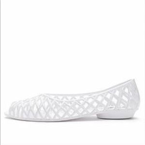 NWOT American Apparel White Lattice Jelly Flats!