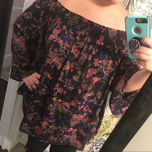Ava and viv floral off the shoulder top