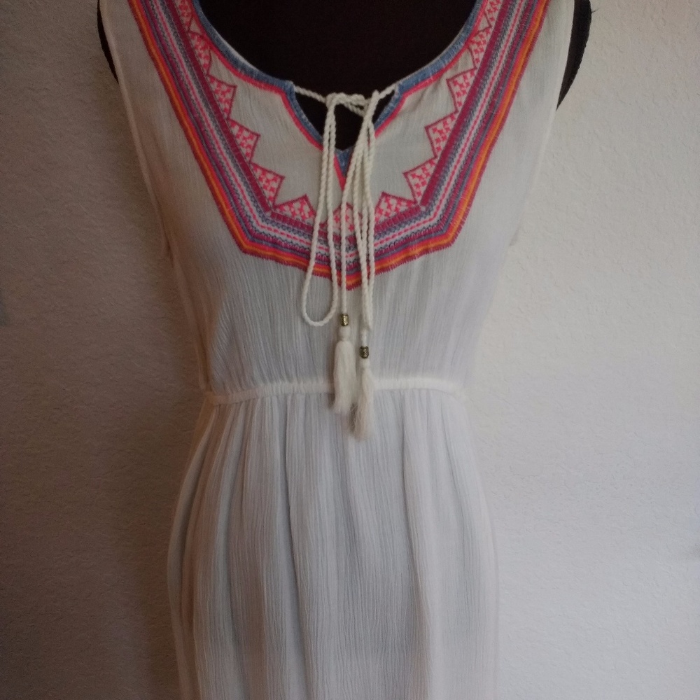 White dress with embroidery