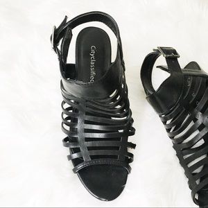 Shoes - black strapped heels Shoes - black strapped heels