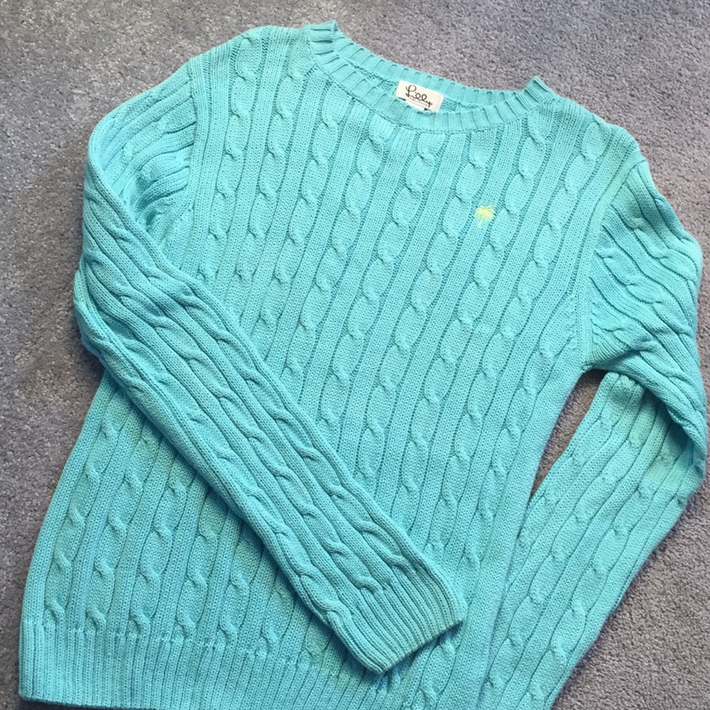 Lilly Pulitzer turquoise ribbed sweater