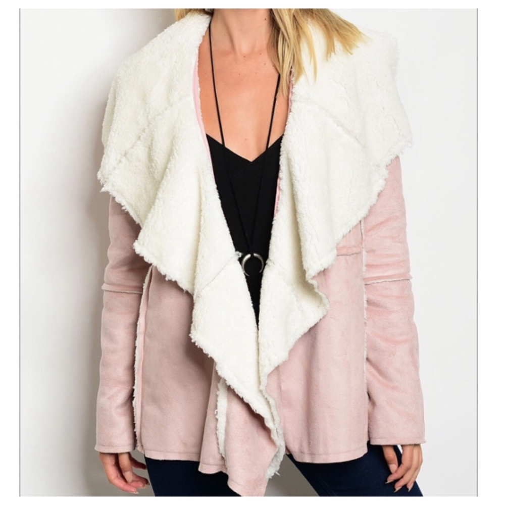 ❤️1 Small Left❤️Faux Suede & Sherpa Open Jacket - Picture 5 of 8