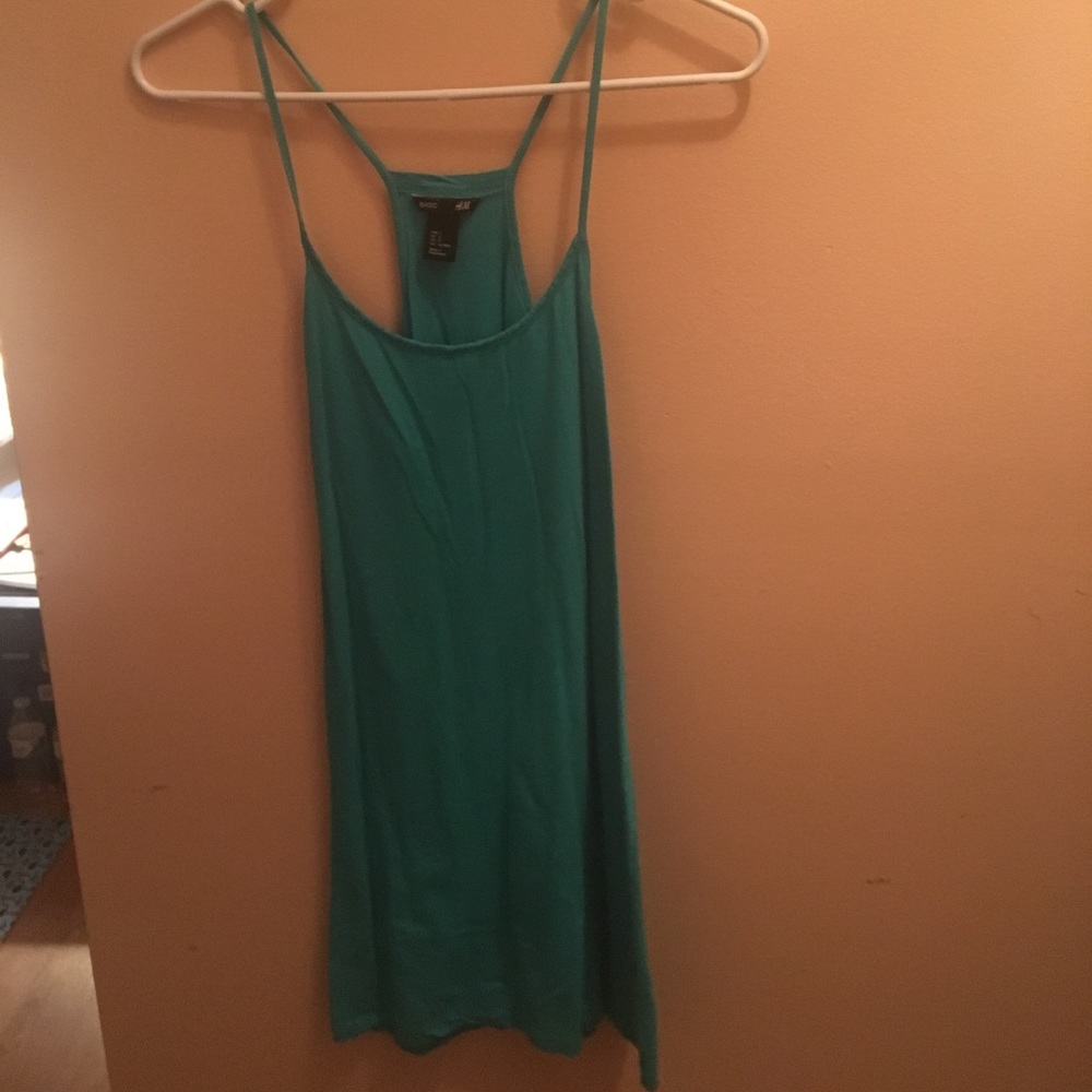 aqua slip dress