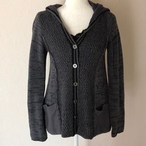 Free People Button Up Hooded Sweater