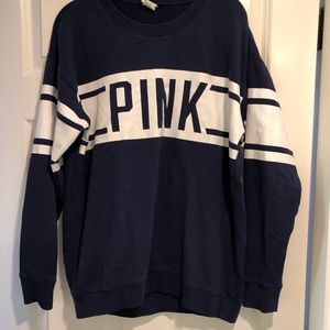 PINK over sized navy sweatshirt