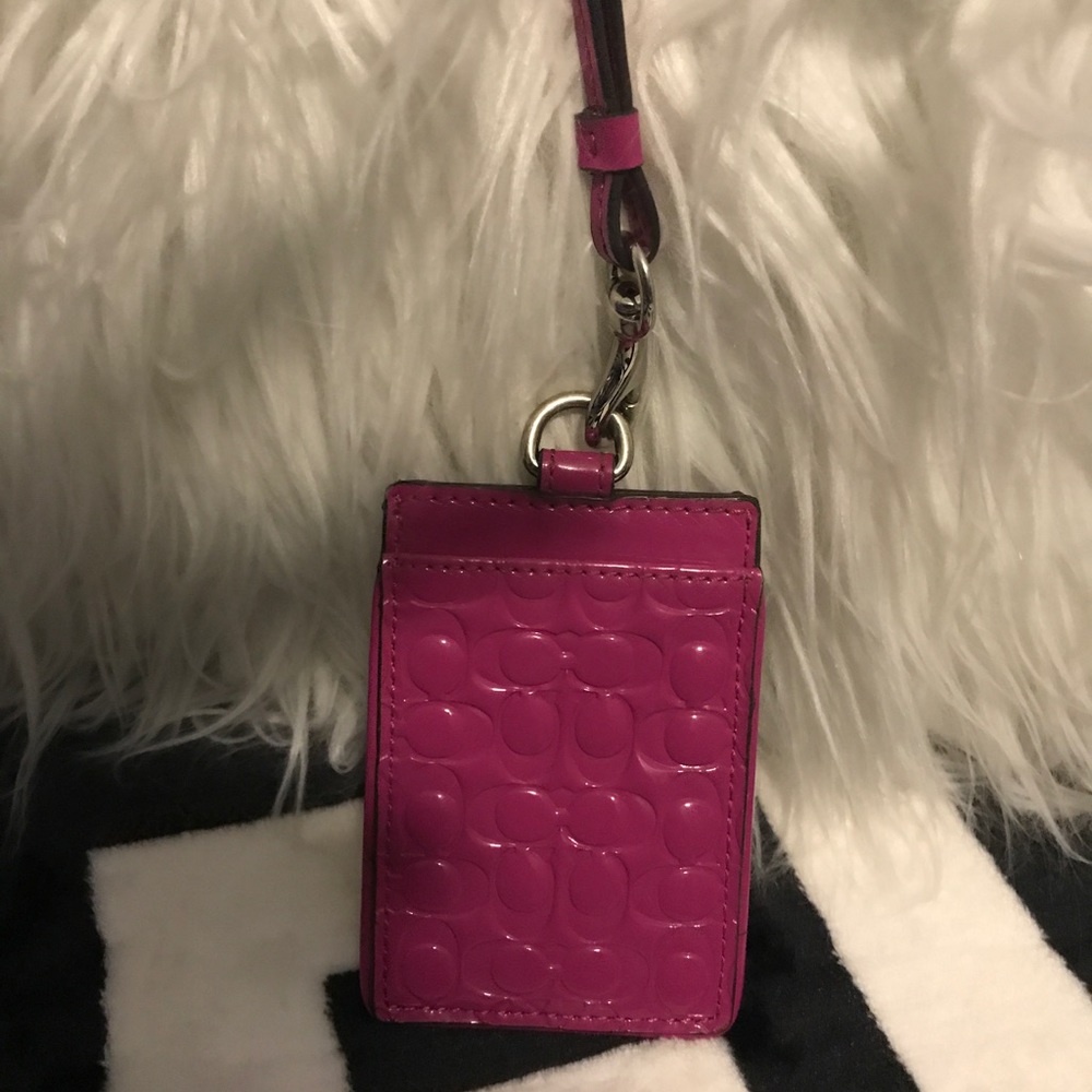 Coach keychain lanyard card holder