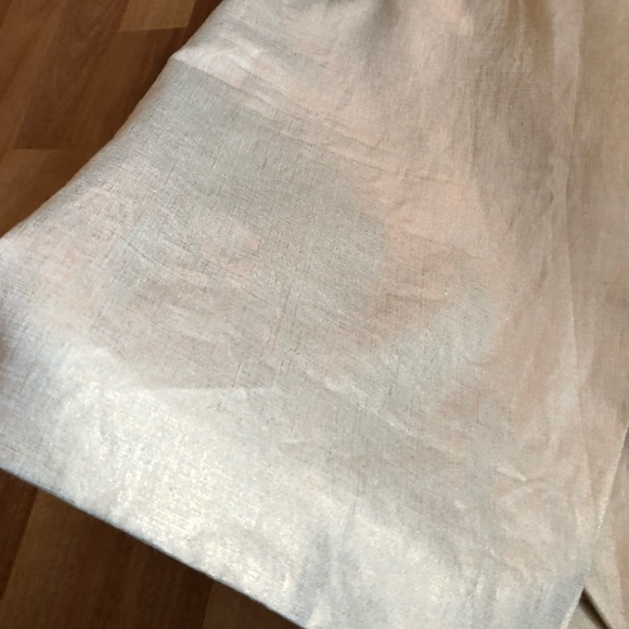 NWOT JCrew Gold Linen Faux Wrap Skirt - Picture 2 of 5