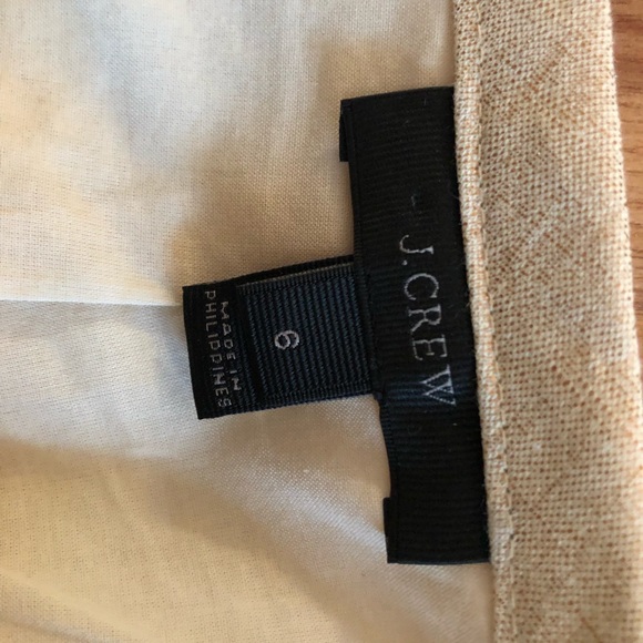 NWOT JCrew Gold Linen Faux Wrap Skirt - Picture 3 of 5