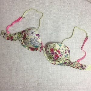 Victoria's Secret Bra Pink and Green Floral - 32C