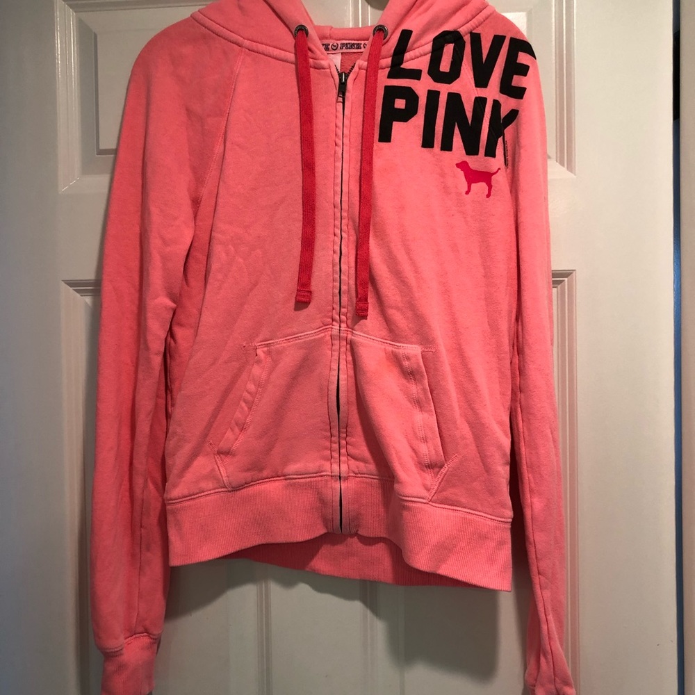 PINK Victoria’s Secret peach colored zip up