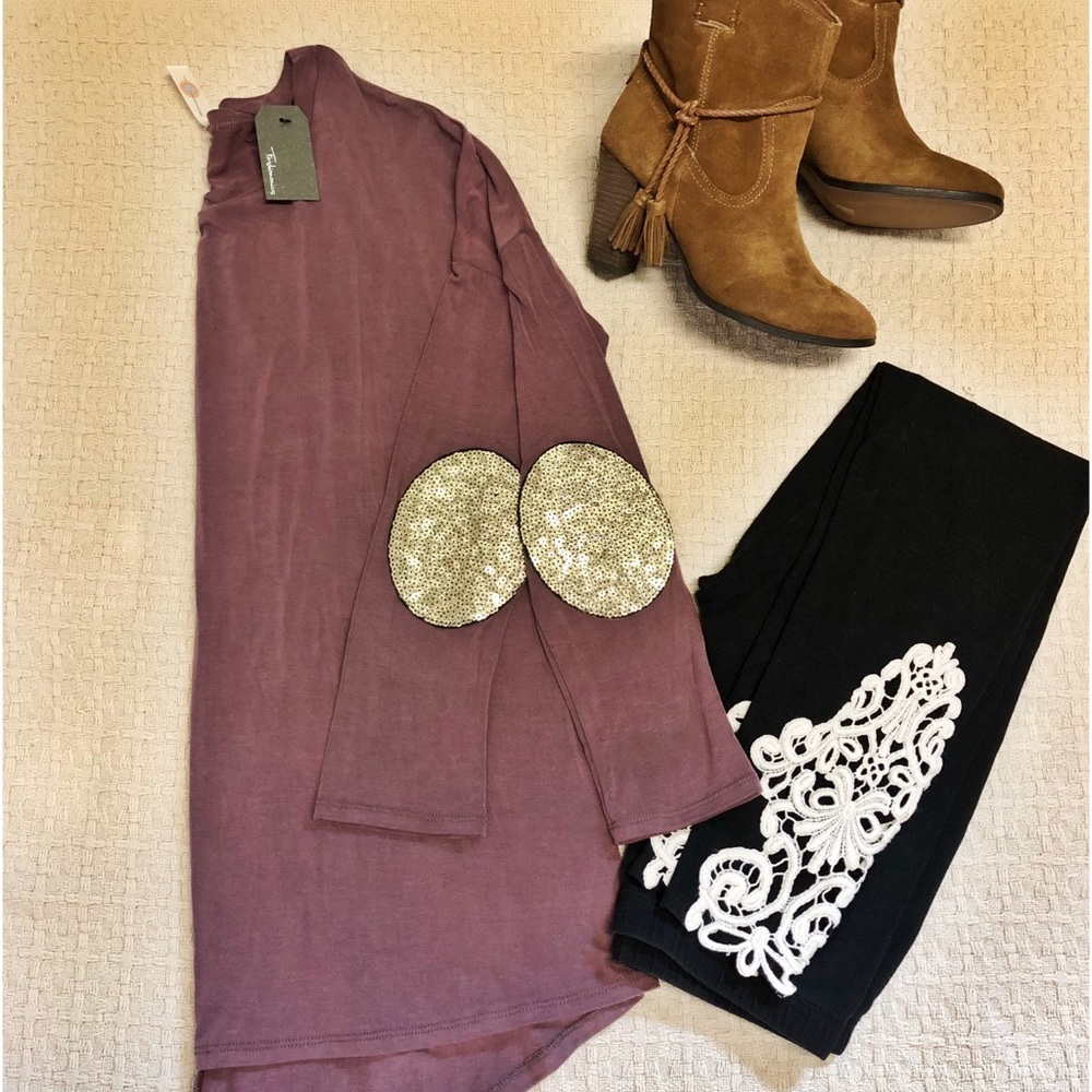 Sequin elbow patch Tunic - Picture 5 of 5