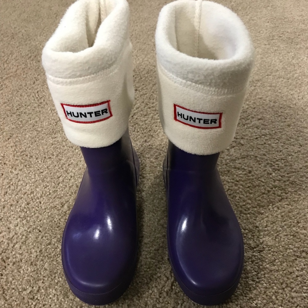 Hunter boots with inserts Sz 12 girls/kids