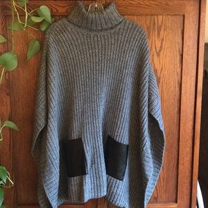 Michael Kors poncho with leather pockets