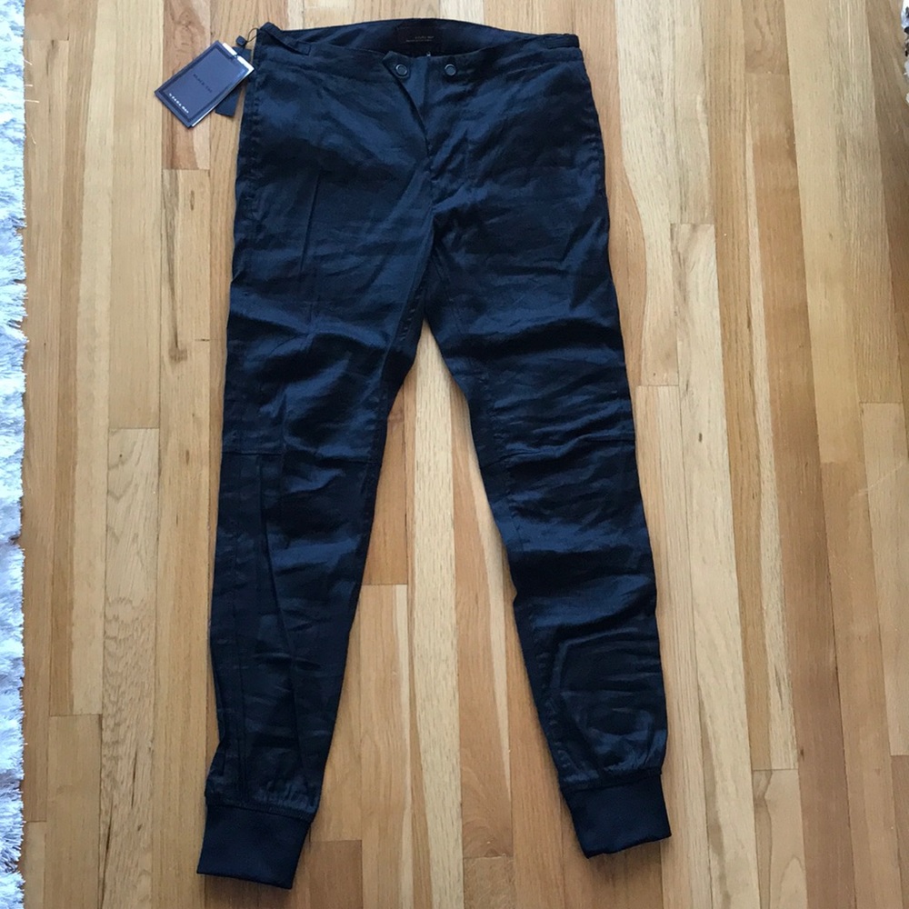 Zara Black Tag Premium Stretch Linen Joggers