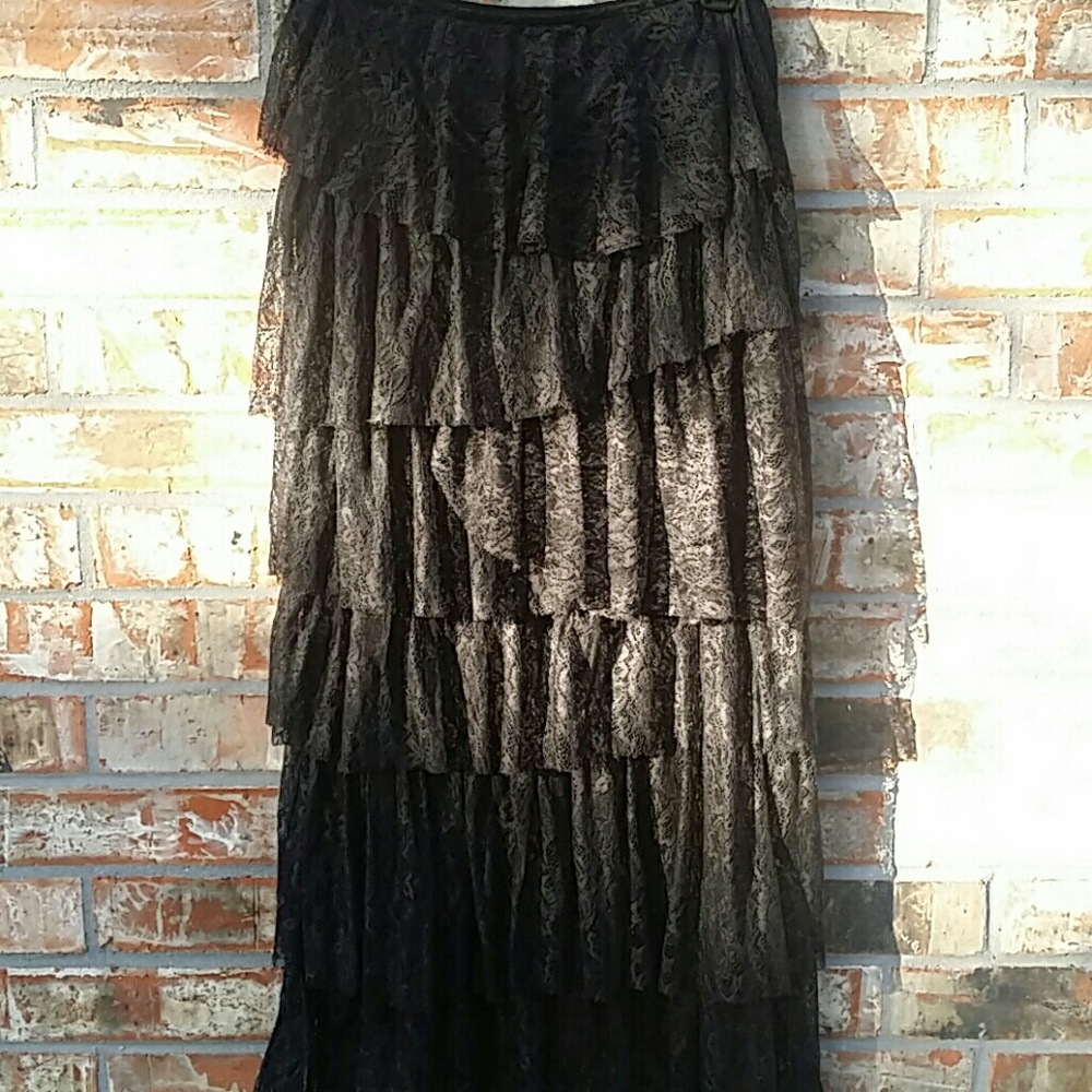 Sharon Tang black lace skirt