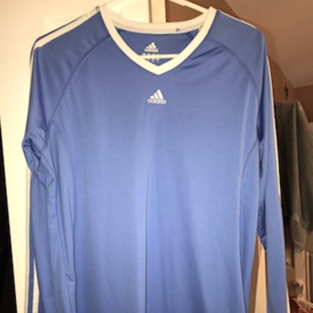 Adidas long sleeve top. Light blue. Size Large