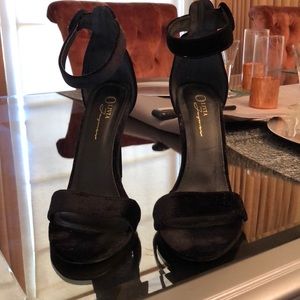 Black Velvet Sandals