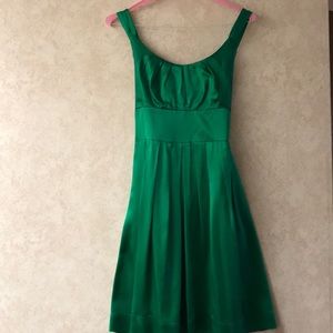 100% Silk Green Sleeveless Mini Dress