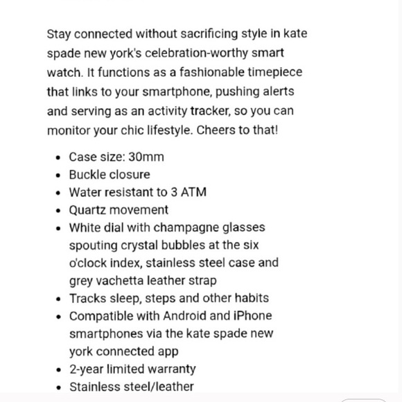 Kate Spade Hybrid Smartwatch MetroGrand White Gold - Picture 6 of 8