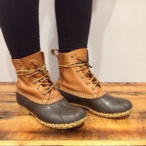 LL Bean Classic Tan and Brown 8” Duck Boot, 7
