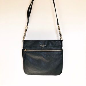 Kate Spade black leather mini crossbody bag